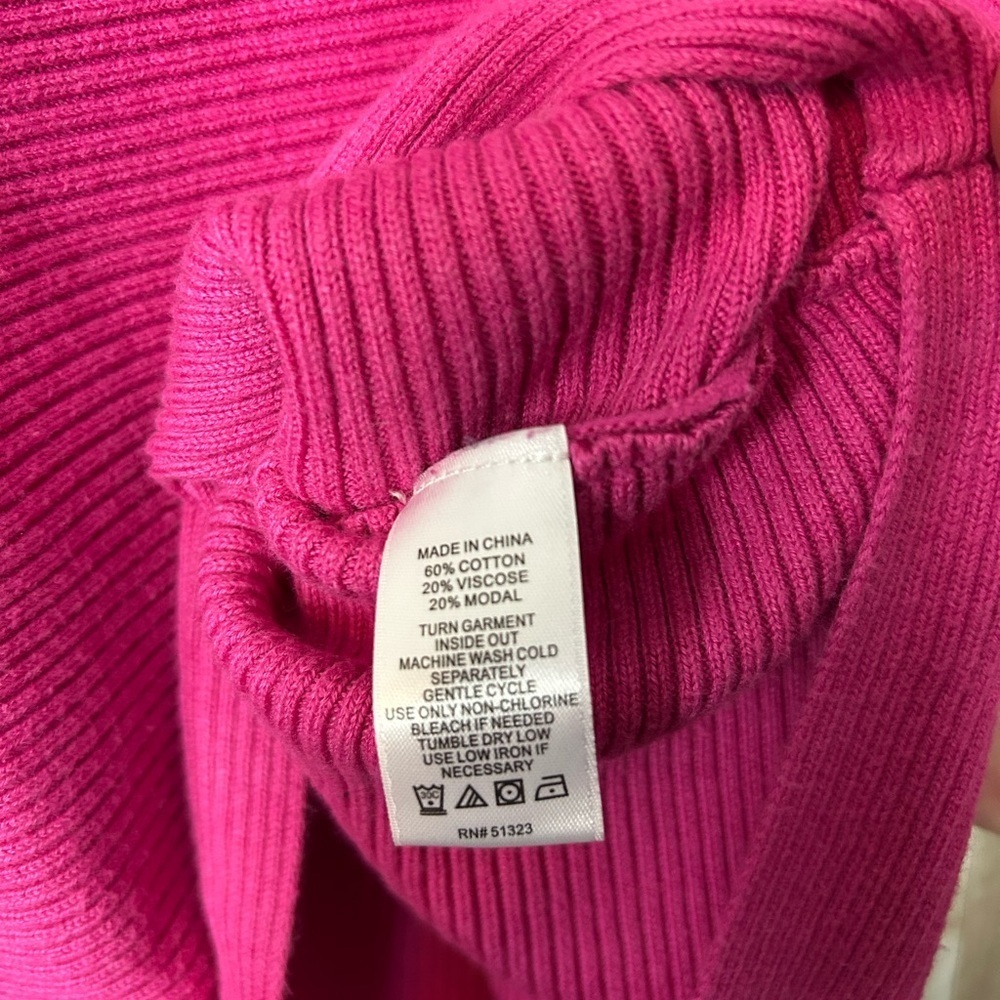 CeCe L batwing boatneck pink dramatic sleeve sweater - Picture 5 of 6